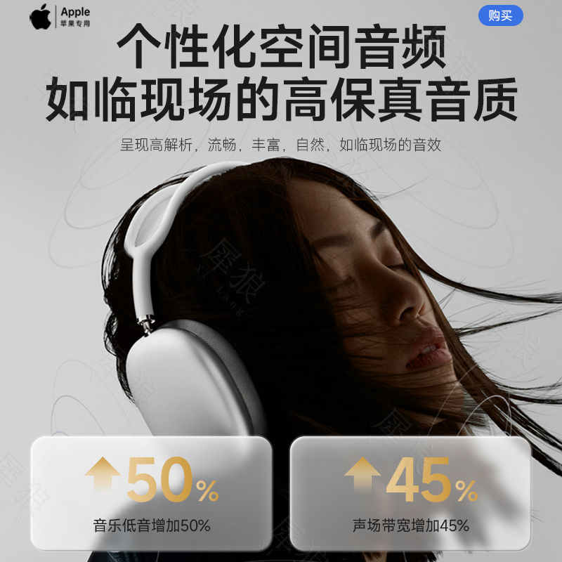 头戴式蓝牙耳机适用苹果15华强北Max无线降噪2024新款iPhone14pro - 图1