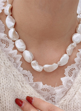 韩版巴洛克珍珠项链异形不规则设