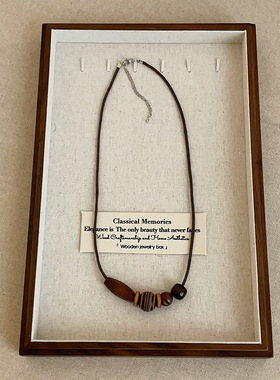 波西米亚民族风木质串珠项链女复古轻奢时尚潮流百搭颈链锁骨链