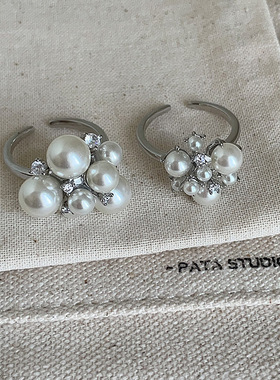 轻奢满天星锆石珍珠戒指女高级感个性精致时尚潮流百搭指环戒子