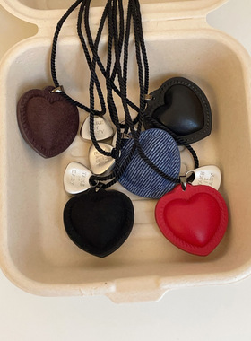 韩国ins博主同款爱心麻绳项链女