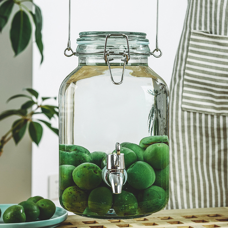 Shushen household transparent glass bottle for soaking wine with snap seal