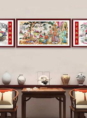 福禄寿三星图挂画农村自建房十仙送子图堂屋中堂老宅别墅装饰墙画