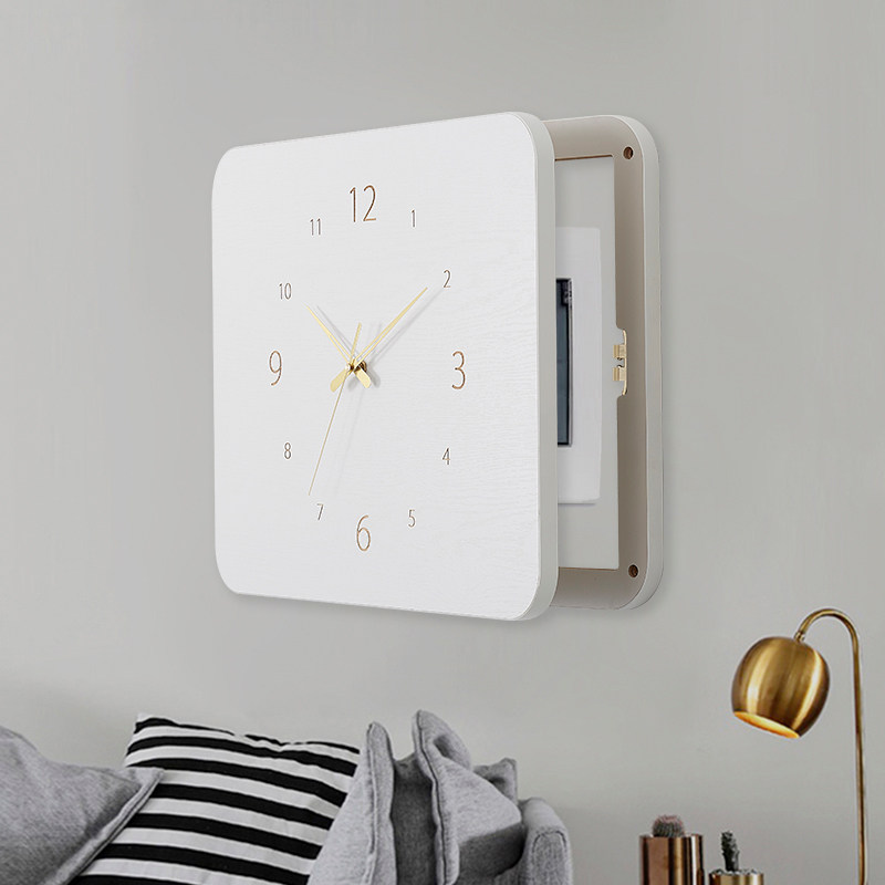 木工小舅 北欧风时钟电表箱遮挡箱装饰 强电箱钟表挂画电闸盒遮丑 - 图0
