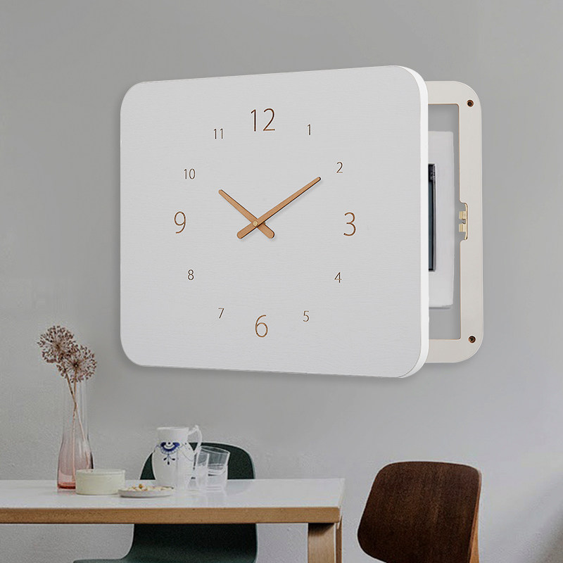 木工小舅 北欧风时钟电表箱遮挡箱装饰 强电箱钟表挂画电闸盒遮丑 - 图1