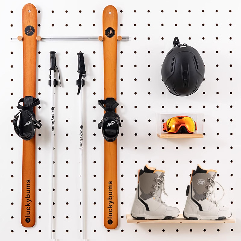 木工小舅 圆孔洞洞板配件滑雪板收纳挂架 雪具上墙展示支架可调节,淘宝优惠券,粉丝福利购,淘宝优惠卷