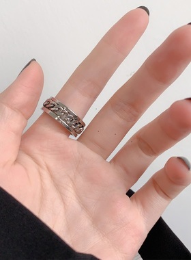 钛钢不掉色夸张链条女ins冷淡风