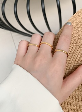 ins女3件套装组合钛钢百搭款戒指