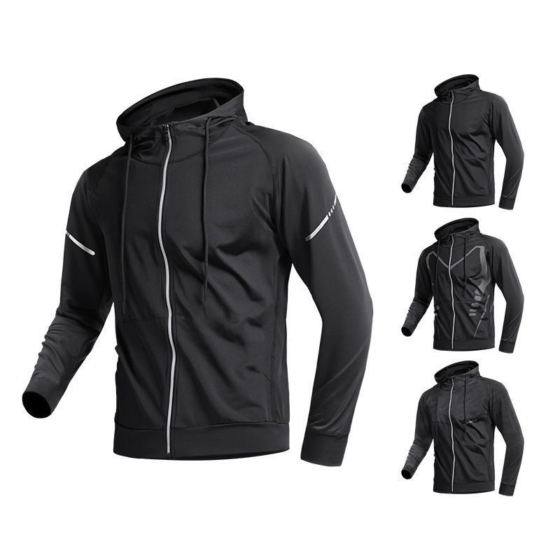 男士跑步运动健身上衣外套骑行长袖速干紧身衣跑步训练服春秋男款