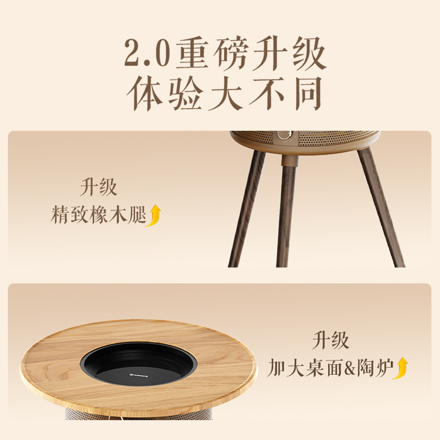 艾美特围炉煮茶器电陶炉家用多功能办公室养生壶取暖器2025年新款,淘宝优惠券,粉丝福利购,淘宝优惠卷