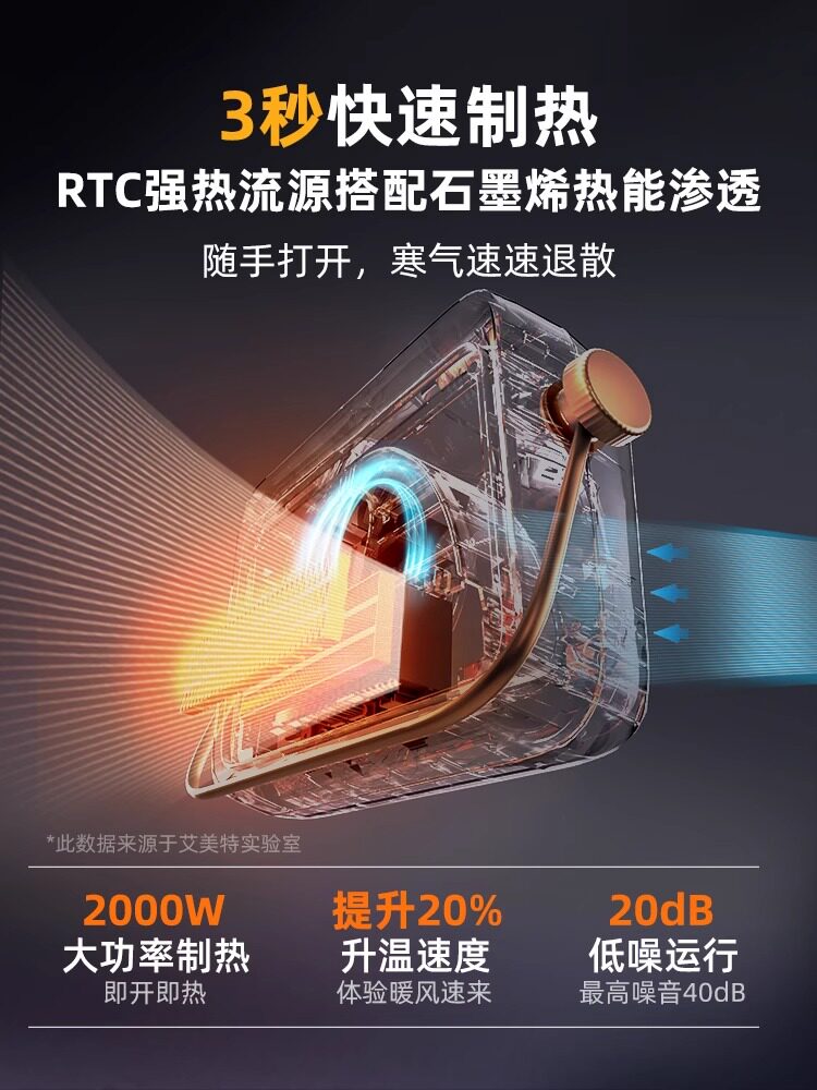 艾美特家用节能速热小型浴室暖风机 艾美特家居暖风机/取暖器