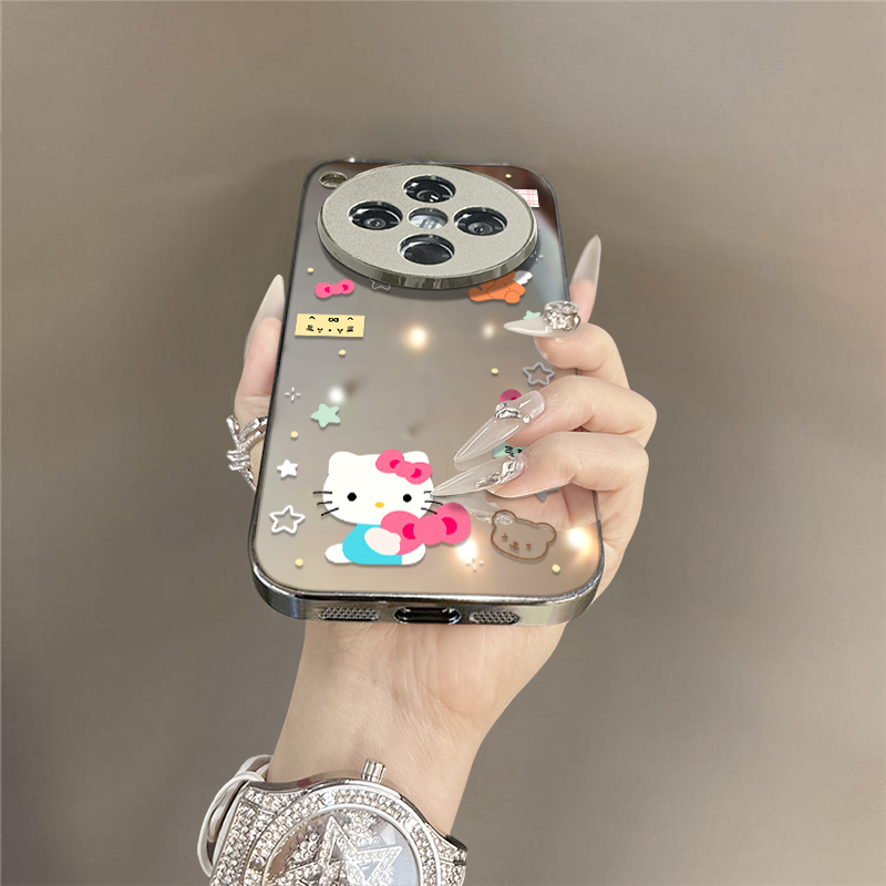 小熊kt猫适用oppofindx8Pro手机壳X7Ultra高级x6网红x5趣味a97新款A93s可爱女96电镀镜面58全包55防摔支架 - 图2