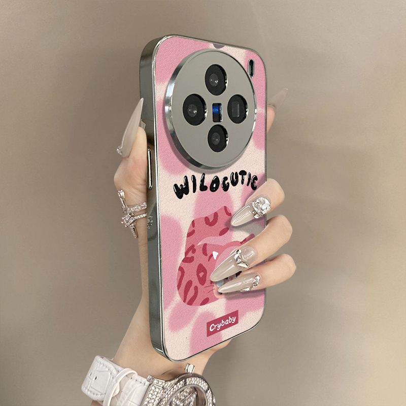 猫咪哭娃适用于vivoX300手机壳x100ultra新款x200s卡通x90网红x80可爱70女60高级支架全包防摔小羊皮保护套 - 图1