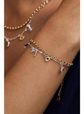 代购代购Alex and Ani女士手链优雅时尚精致轻奢金色银色太阳吊