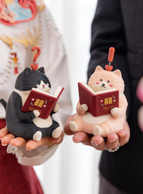 婚房可爱猫咪装饰喜摆件结婚礼物