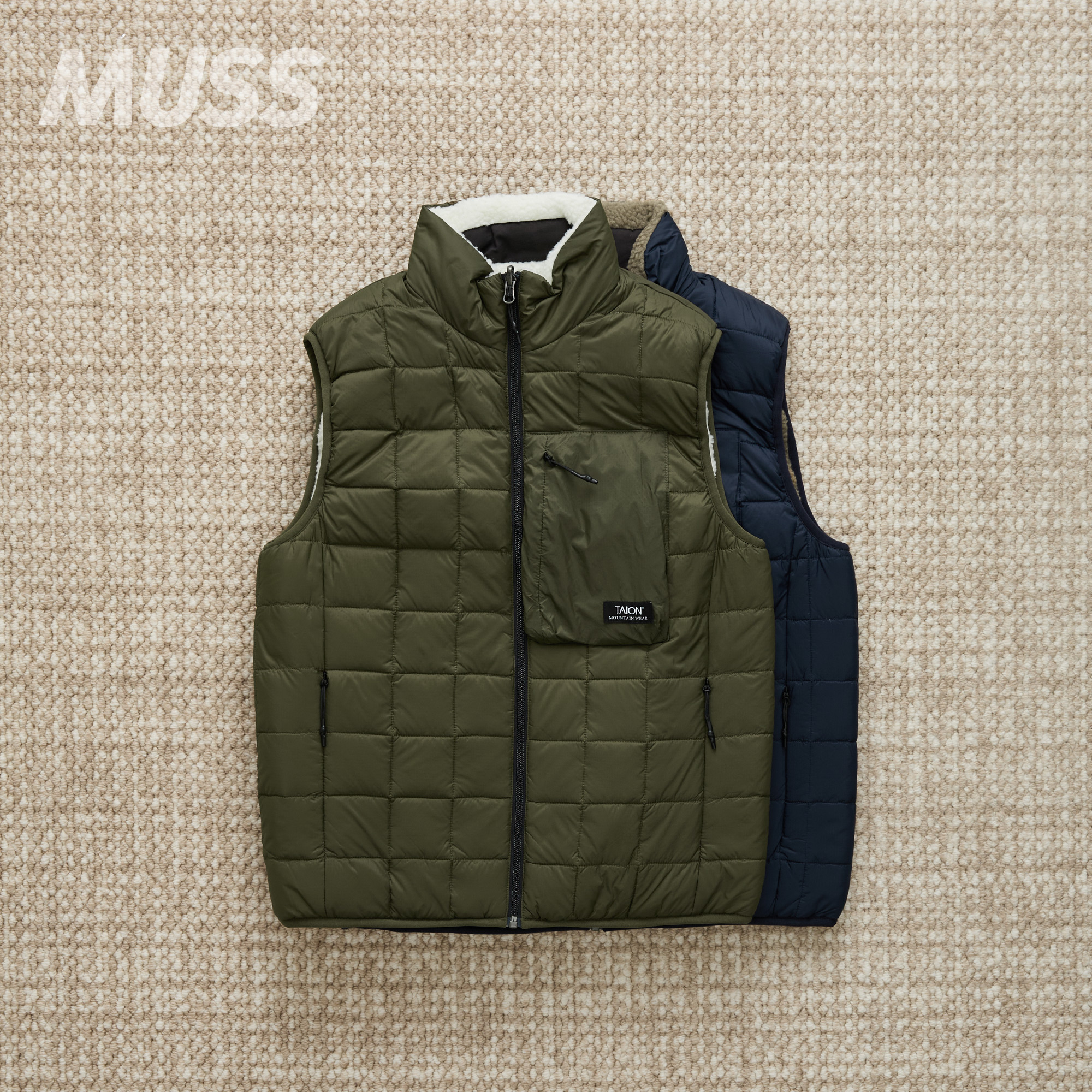 现货 TAION DOWN X BOA LIGHT DOWN HI 两面穿羽绒保暖抓绒马甲 - 图0