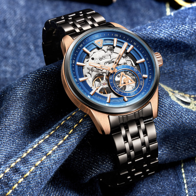 马克华菲男士自动机械镂空米勒手表 马克华菲手表国产腕表