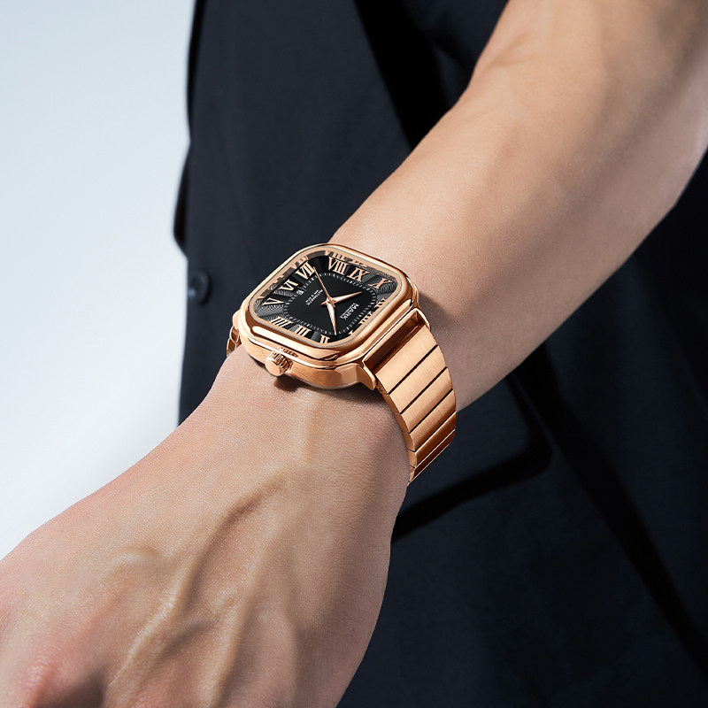 马克华菲手表男士方形全自动机械表品牌防水陀飞轮镂空潮男款十大