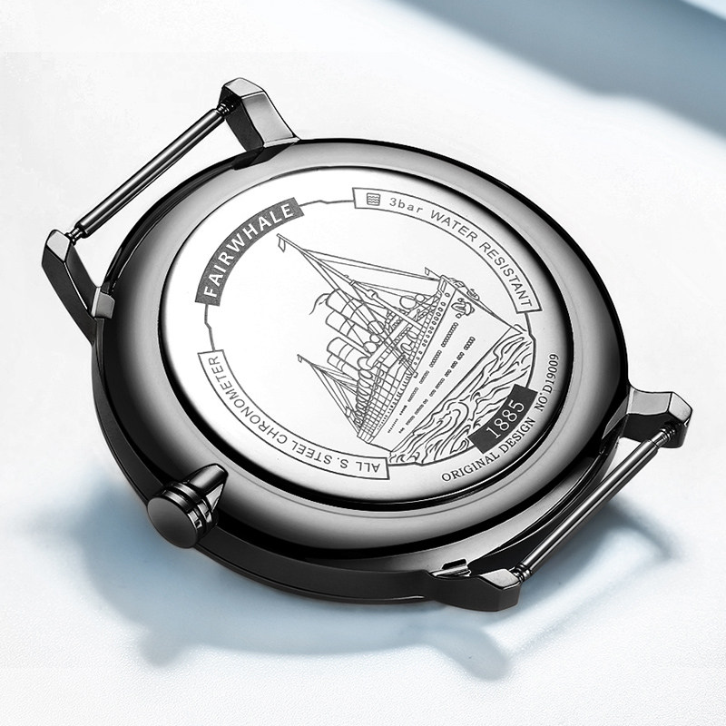 马克华菲男士新款真皮带防水石英表 马克华菲手表国产腕表