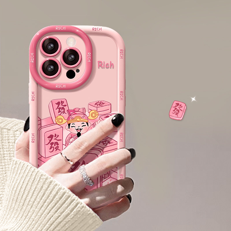 适用苹果16pro手机壳2025本命年新女款14promax粉色财神15plus泡芙iPhone13硅胶12/11高级感8/7p超火防摔xr套