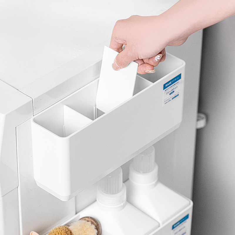 ASVEL日本免打孔磁吸收纳盒冰箱洗衣机厨房侧面壁挂入户门置物盒-图1