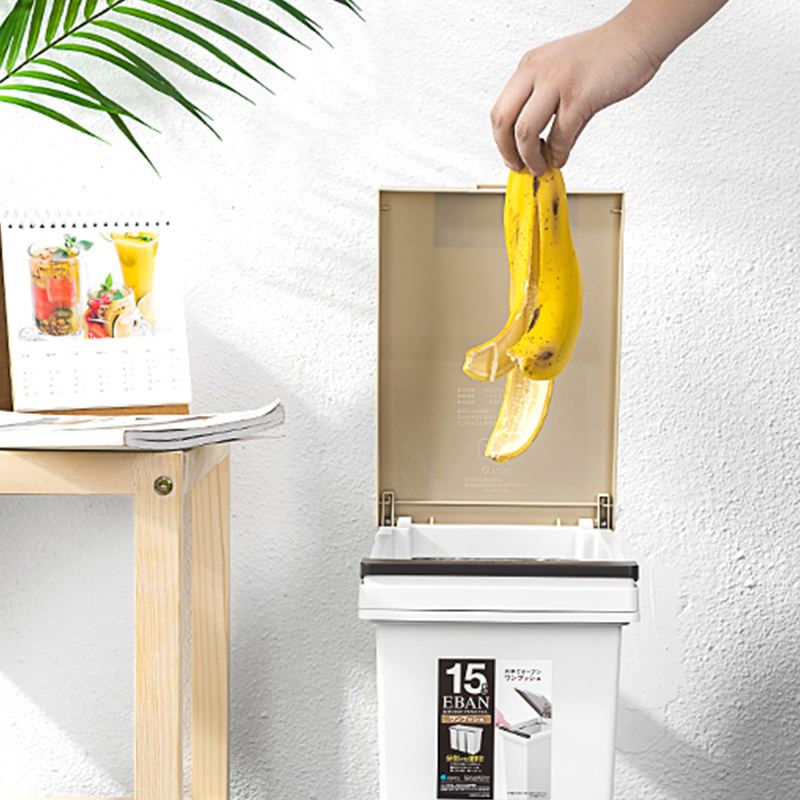 ASVEL 日本进口垃圾桶厕所卫生间手纸篓客厅厨房大拉圾桶带盖家用 - 图1