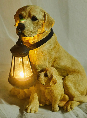 花园庭院仿真树脂小狗可爱风摆件