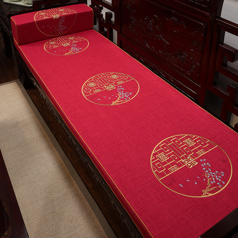 红木沙发坐垫套罩中式棉麻刺绣加厚实木老式五件套家具罗汉床垫子,淘宝优惠券,粉丝福利购,淘宝优惠卷