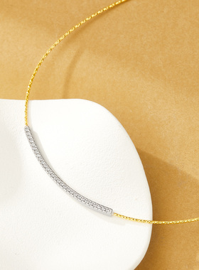 ADHORA【七夕礼物】意大利S925银碎花微笑闪锆项圈老钱风送女友