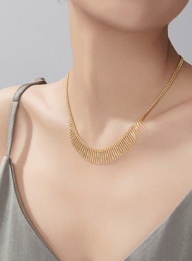 adhora流苏法式优雅项链女锁骨链高级感设计款生日礼物