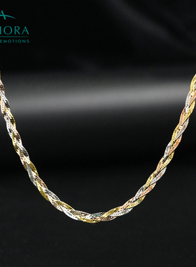 adhora意式银丝三色编织项链女轻奢闪耀颈链小众设计锁骨链送女友