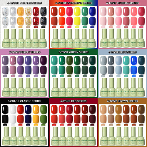 美甲指甲油胶光疗胶裸透色多巴胺猫眼流行色马卡龙全套美甲店专用 - 图0