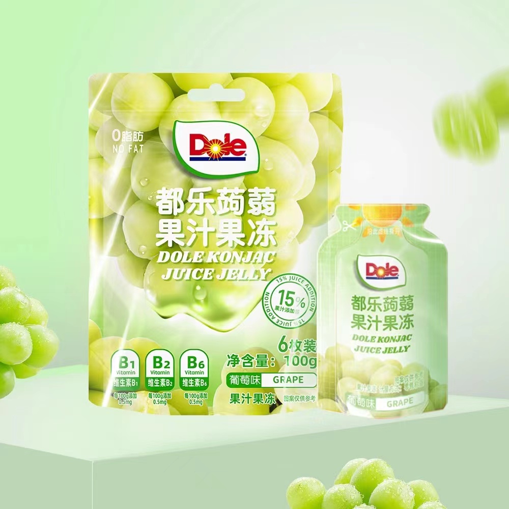 都乐蒟蒻果汁果冻 葡萄味/白桃味100g*5袋