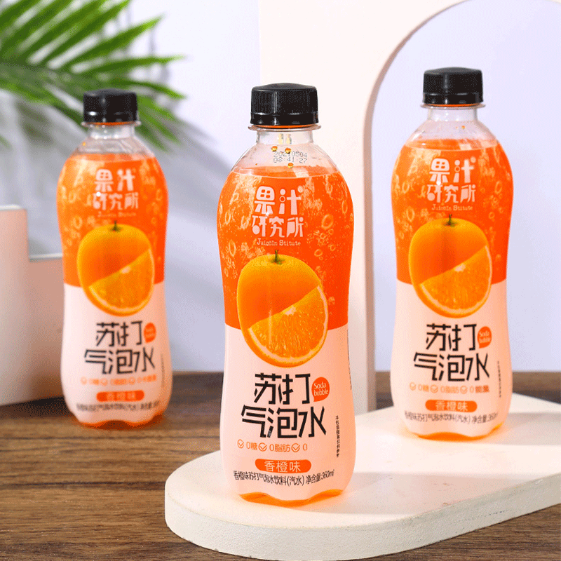 果汁研究所0糖0脂0能量香橙苏打气泡水 香橙味360ml*6瓶T - 图0