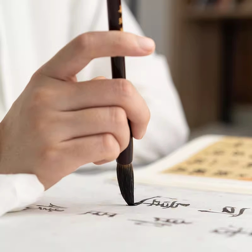 善琏湖笔毛笔兼毫毛笔初学儿童狼毫小学生国画练字文房四宝字帖白云湖笔专用中楷套装书法入门软笔楷书初学者 - 图1
