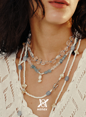 NanaX沙丘奶蓝项链白瓷