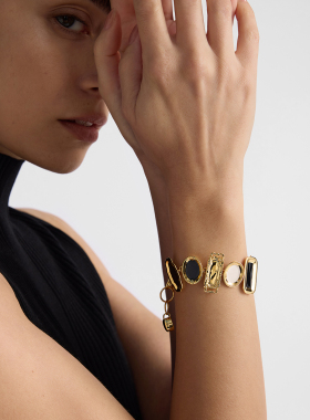 DYMONLATRY珐琅装饰摩登餐盘手链