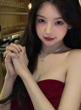 新款超闪气质水钻项链新娘婚礼宴会首饰闪钻高级感颈链锁骨链