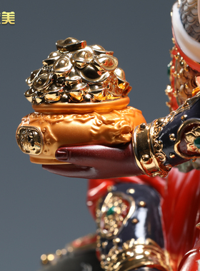 微美陶瓷精工骑虎赵公明坐像