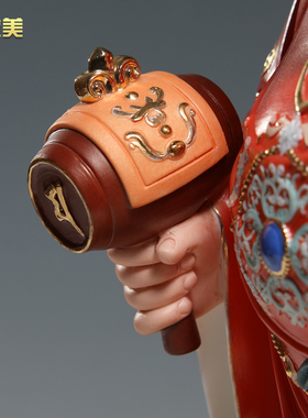 微美陶瓷大黑天神像摆件