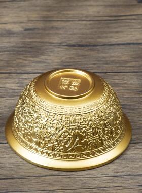 小铜记百福碗家用黄铜加厚补铜餐具吃饭碗实心铜碗供水碗铜供奉碗
