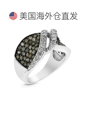 自营vir jewels 1.55 克拉香槟和白色钻石戒指 .925 纯银铑 - 银