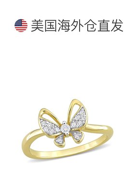 自营 Mimi & Max 1/8 克拉 TDW 钻石蝴蝶设计戒指 10k 金 - 金 美