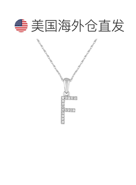 自营 sabrina14k 白金和钻石初始项链 - 白色 f 美国奥莱直发吊坠