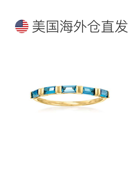 自营 RS Pure by Ross-Simons 伦敦蓝色托帕石戒指 14kt 黄金 -