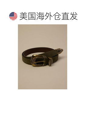 自营lucky brand幸运品牌西方绒面革腰带-中浅绿色 美国 美国奥