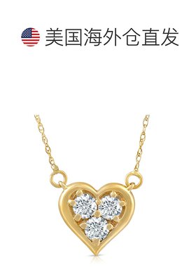 自营 pompeii31/2 克拉钻石心形吊坠 14k 白金或玫瑰金实验室培育