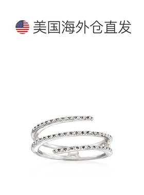 自营 925 纯银 Ross-Simons 钻石旁路戒指 - 白色 美国奥莱直发