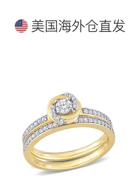 自营 Mimi & Max 1/2 克拉 TDW 钻石双漩涡新娘套装 14k 金 - 白