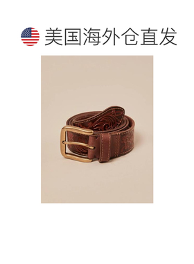自营lucky brand幸运品牌压花腰带-绿色 宽 宽腰带 美国奥莱直发